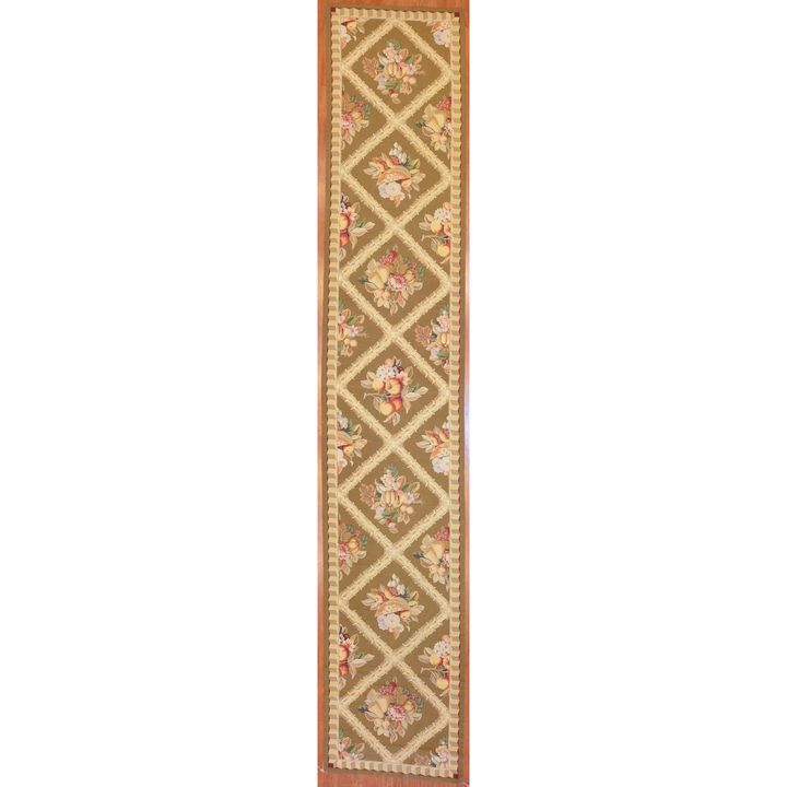 Needlepoint Runner, China, 3 x 16.7