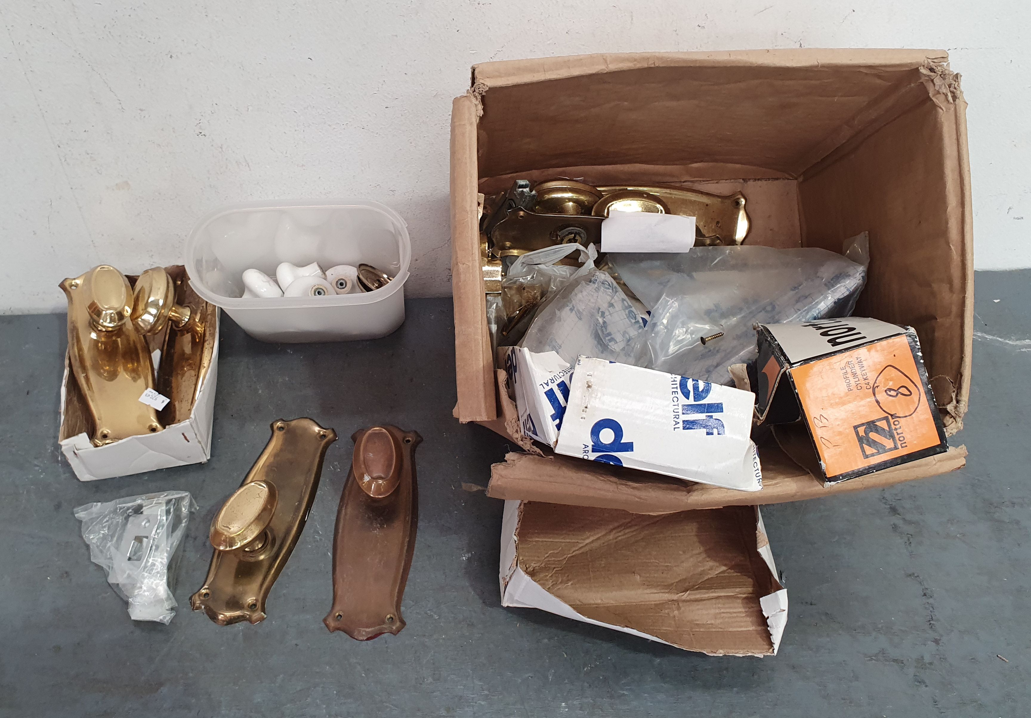 A Box Of Mixed Door Hardware