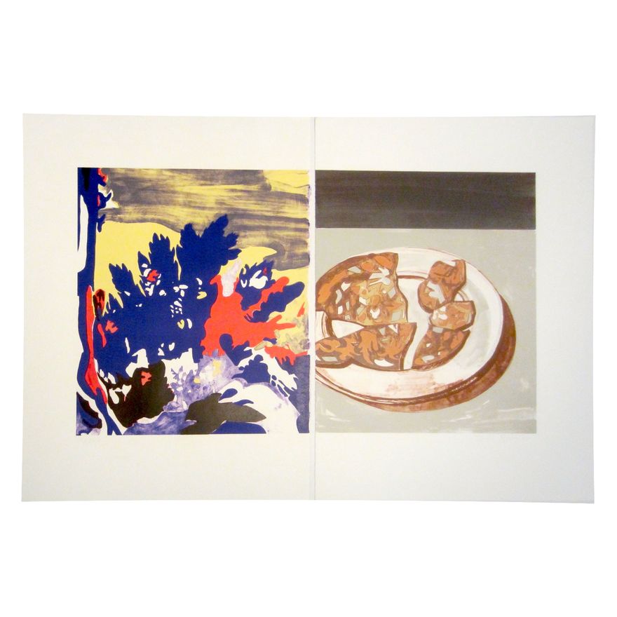 David Salle. "Salami with Landscape," litho