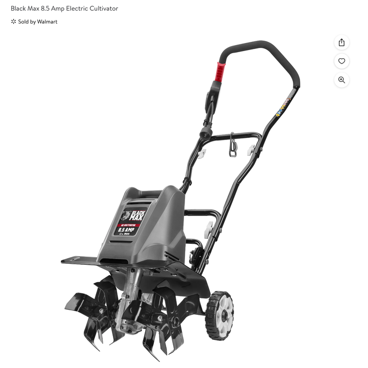 Blackmax 8.5 AMP Electric Cultivator 11.5" Cutting Width & 6.8" Tilling Depth For Garden
