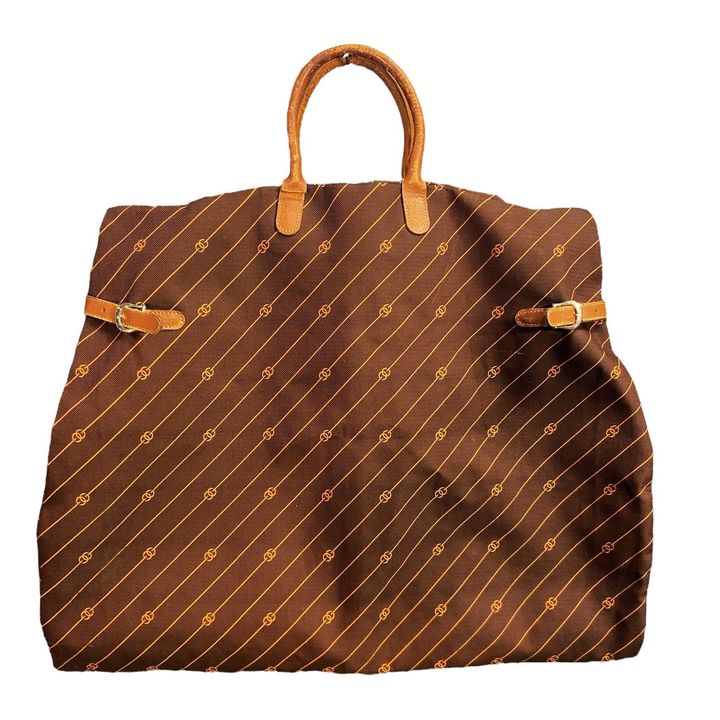 Vintage GUCCI Striped Monogram Garment Bag, 1970s