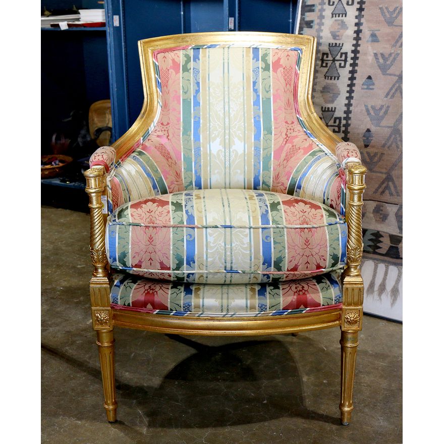 Louis XVI style gilt-wood bergere
