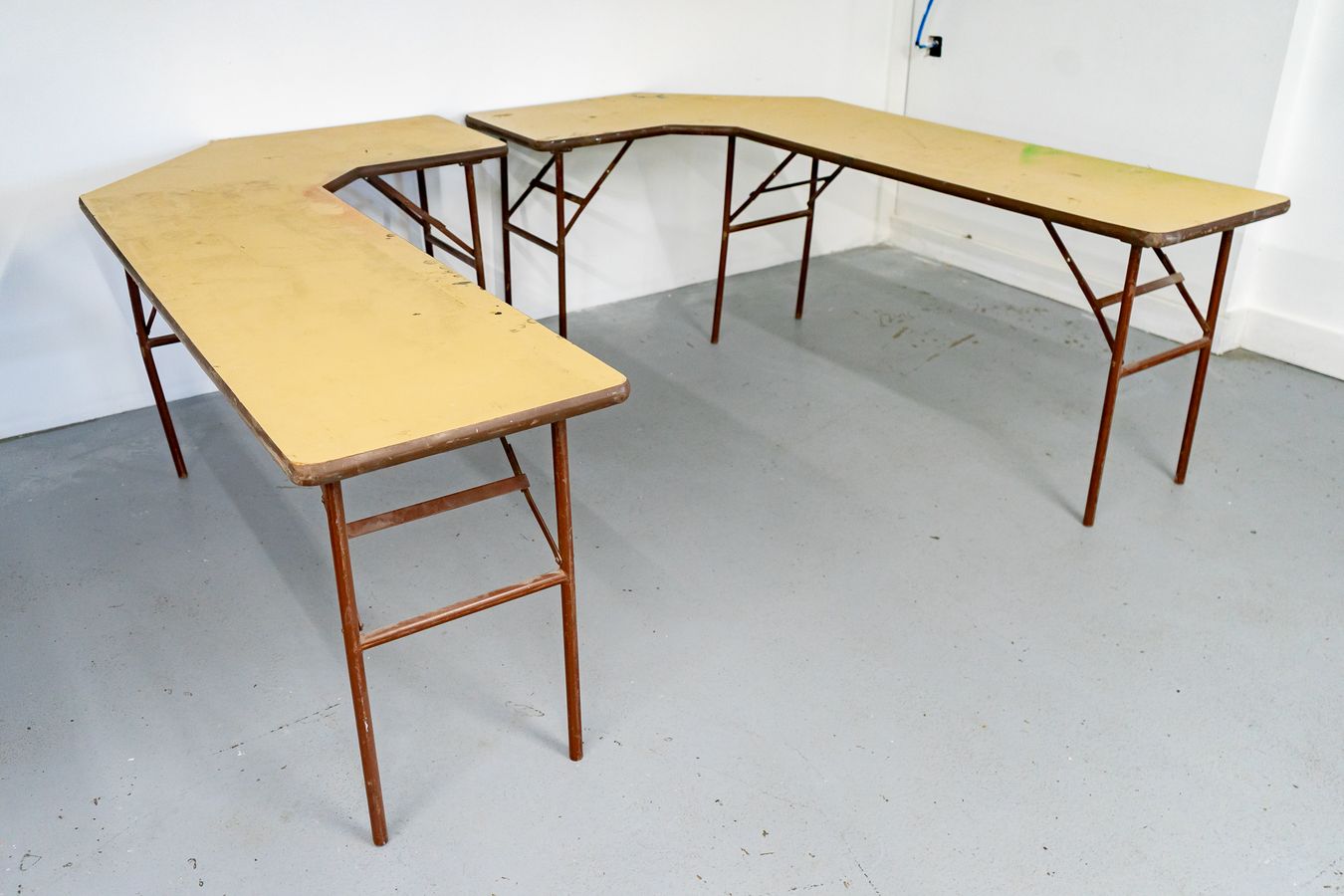 Table Display Two Fold Two Folding Corner Display Tables | Harritt Group, Inc