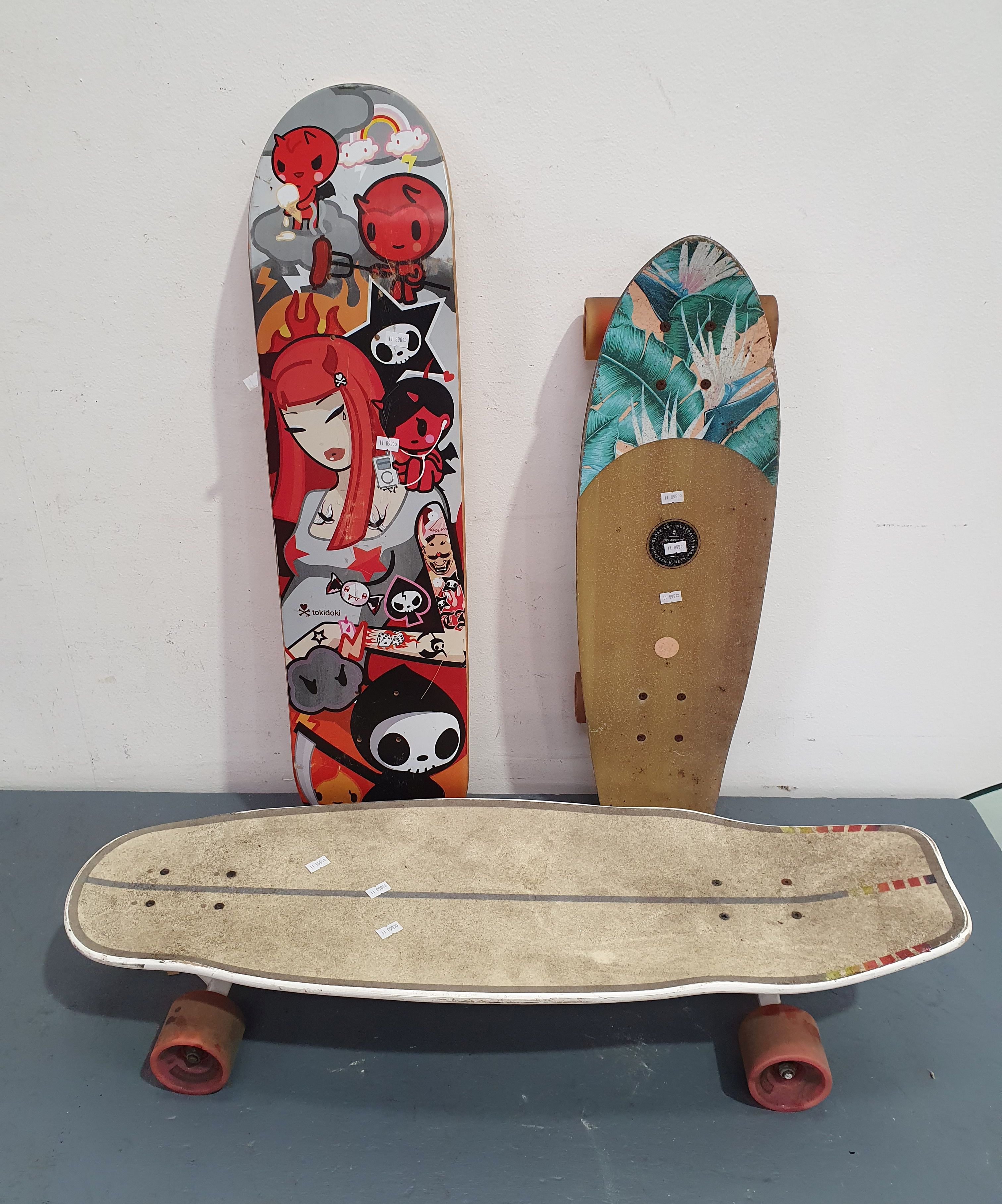 1241 · THREE VARIOUS SKATEBOARDS