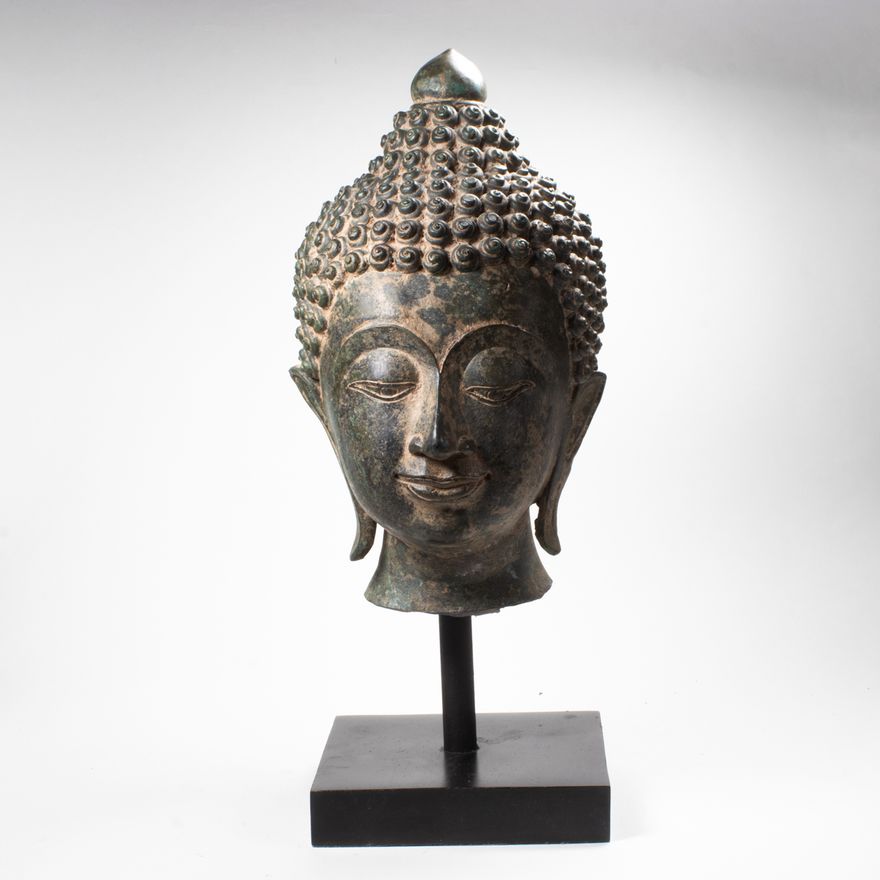 A Thai bronze head of Buddha