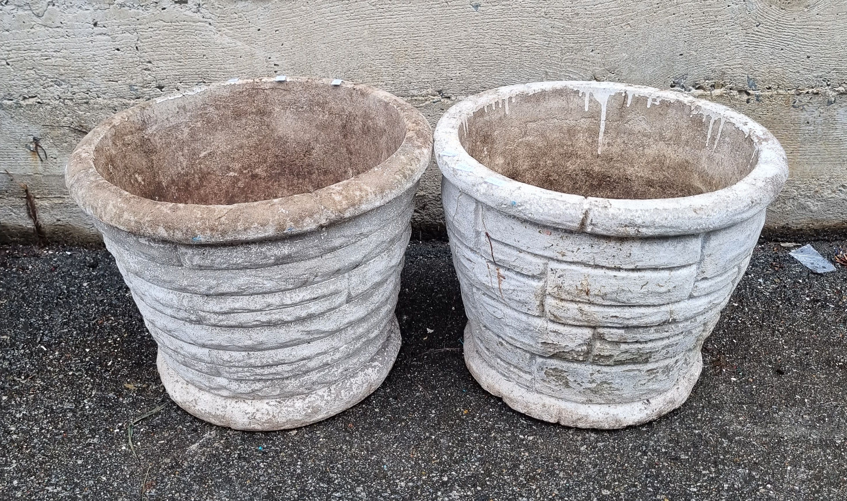 1134 · TWO VARIOUS CONCRETE PLANTERS