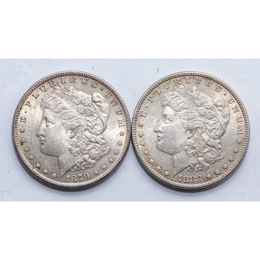 Two Morgan Silver Dollars