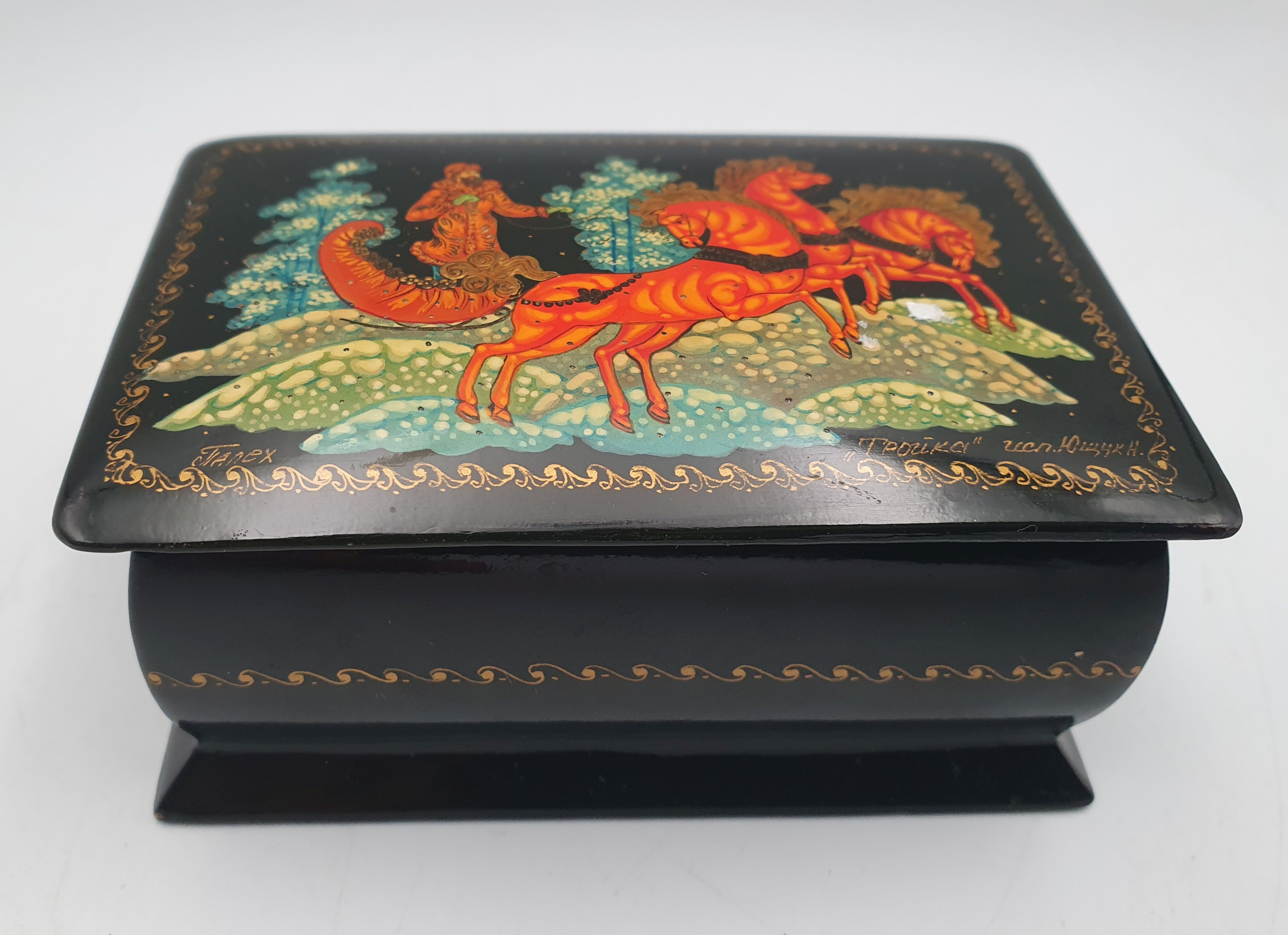 A Russian Lacquered Jewellery Box