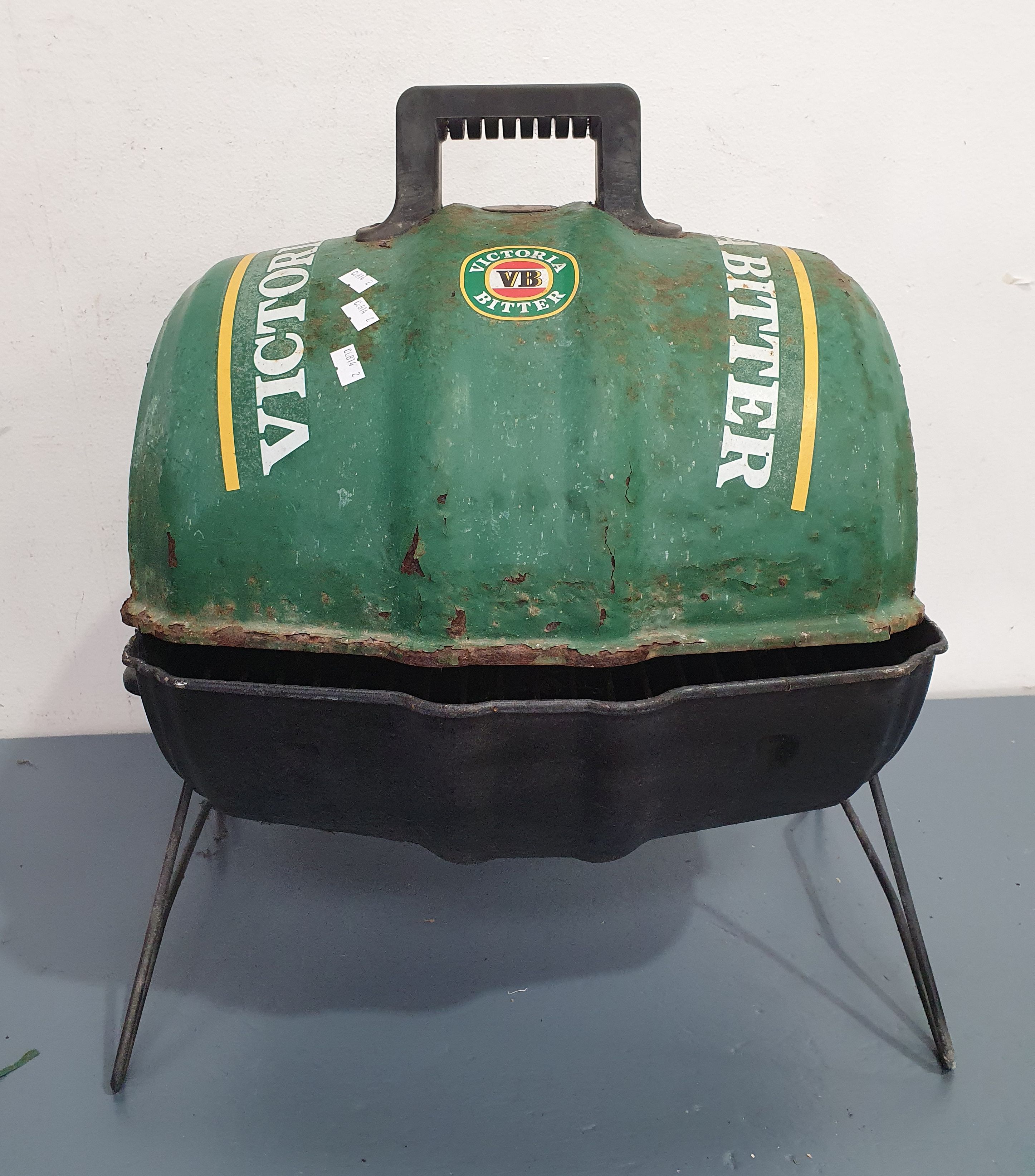 A Vb Branded Portable Outdoor Keg Bbq