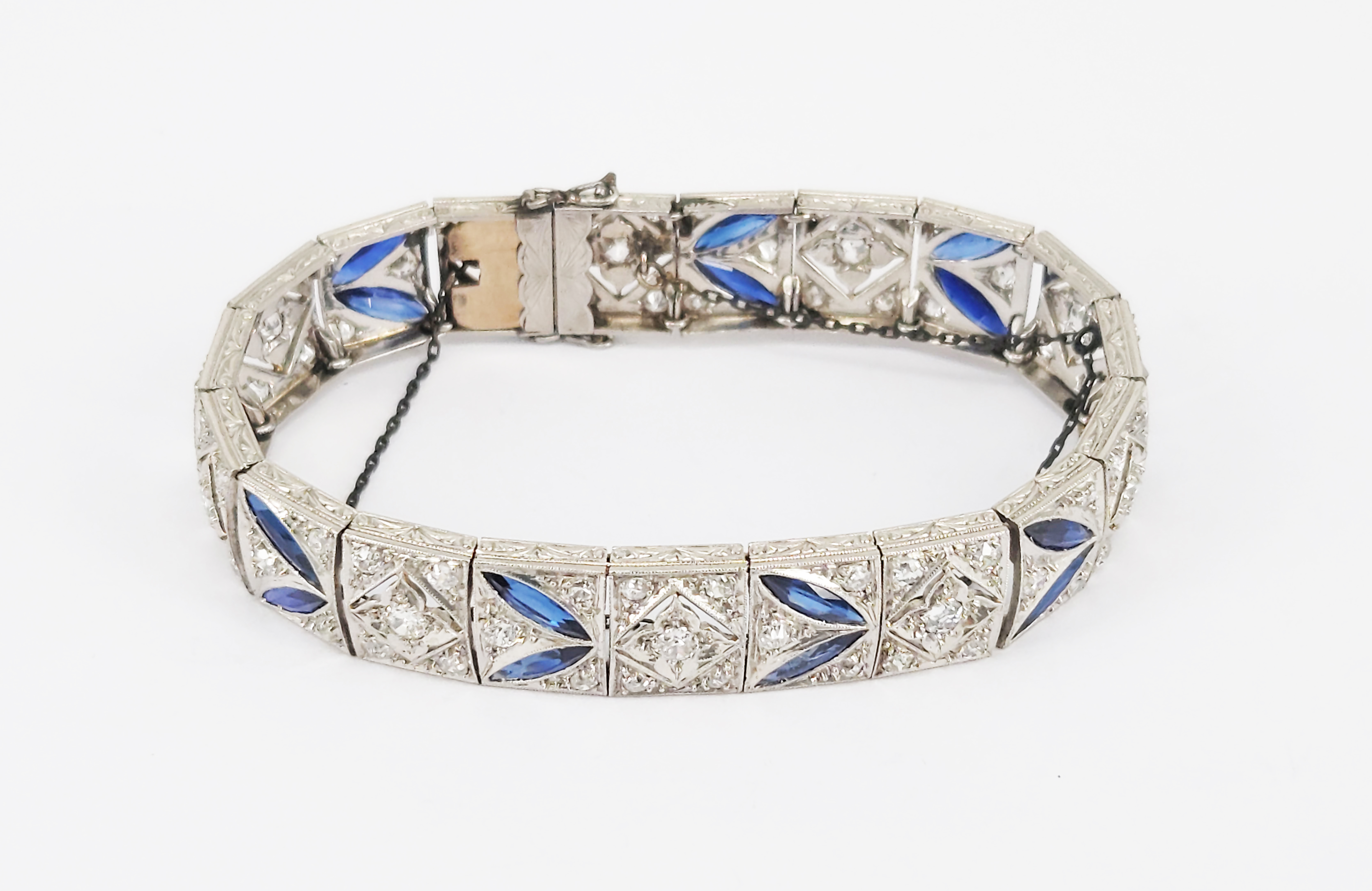 An Art Deco Sapphire And Diamond Bracelet