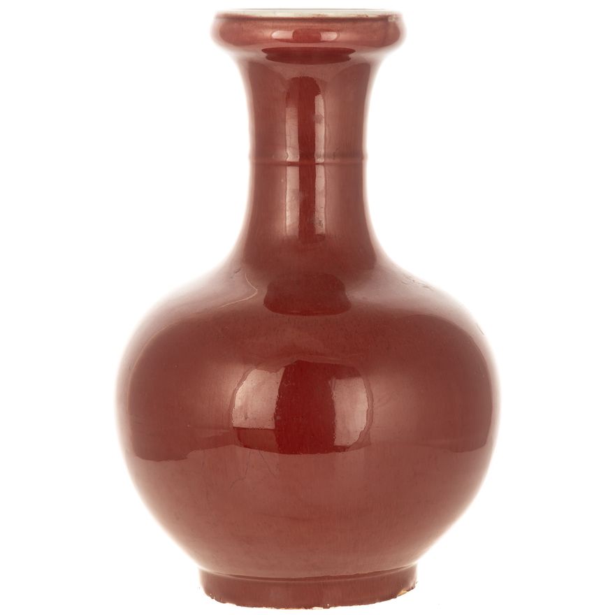 A Chinese Ox Blood Garlic Mouth Vase