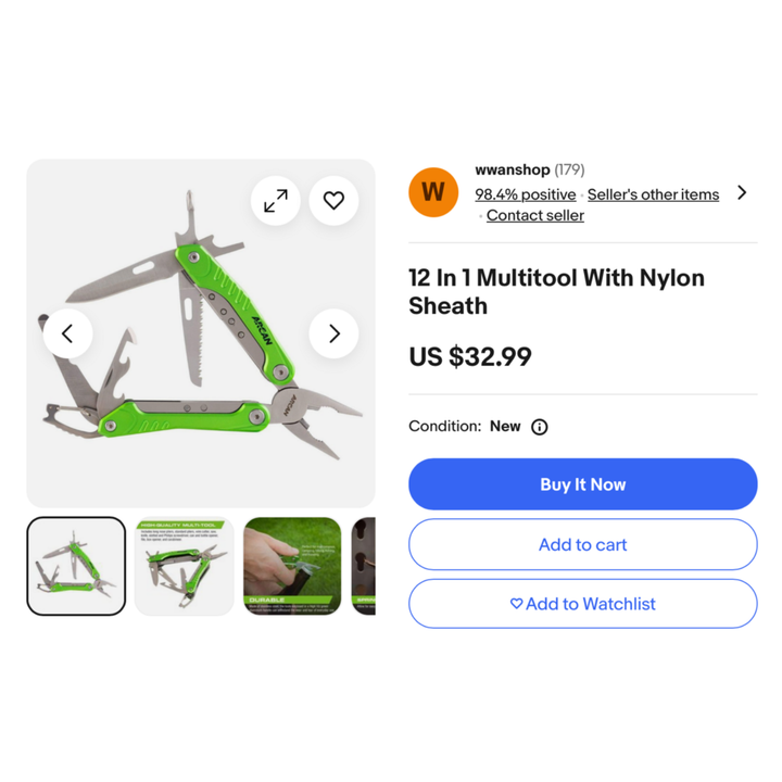Arcan Tools 12-In-1 Multi Tool With Nylon Sheath