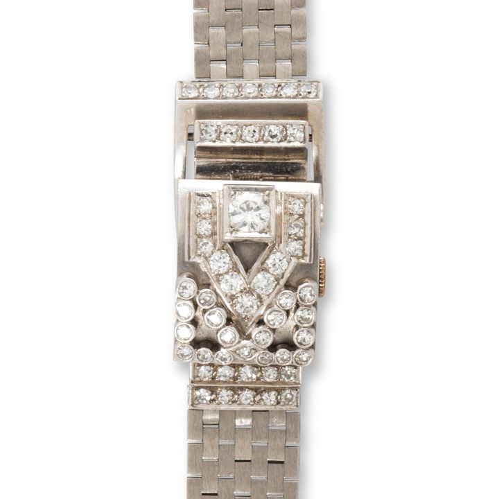 A Retro diamond watch bracelet