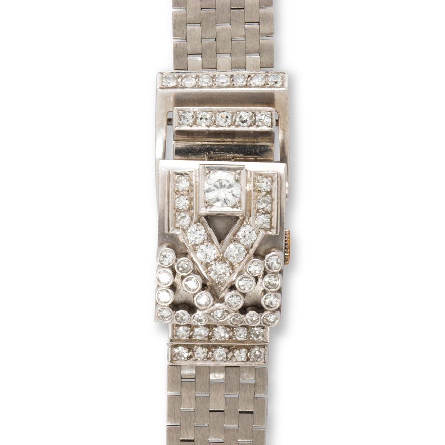 A Retro diamond watch bracelet