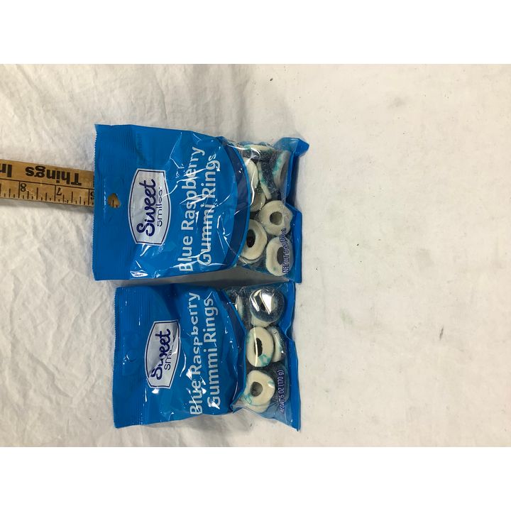 Buying (2) Sweet Smiles Blue Raspberry Gummi Rings 6oz