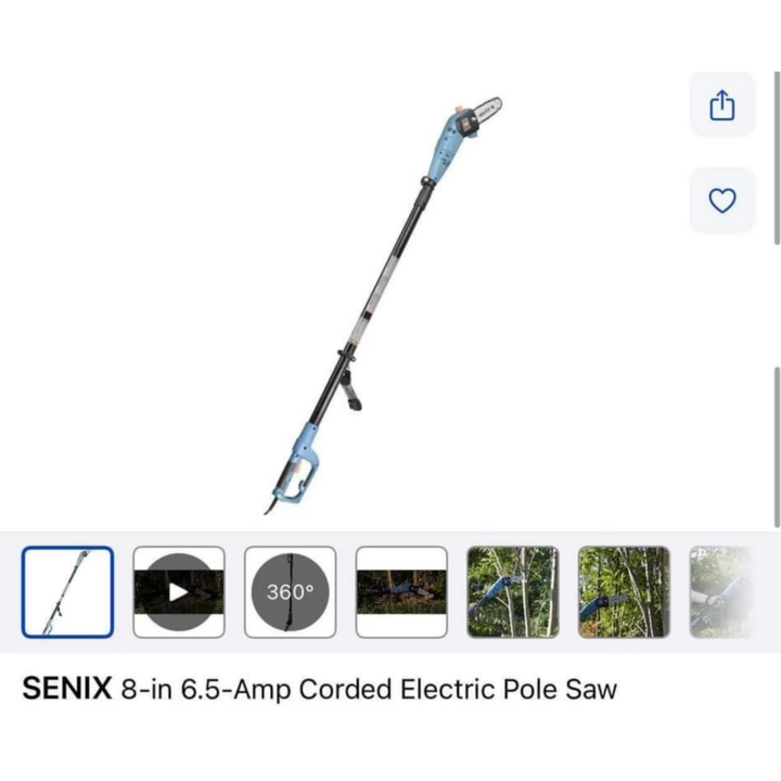 Senix8" 6.5Amp Corded Electric Pole Saw