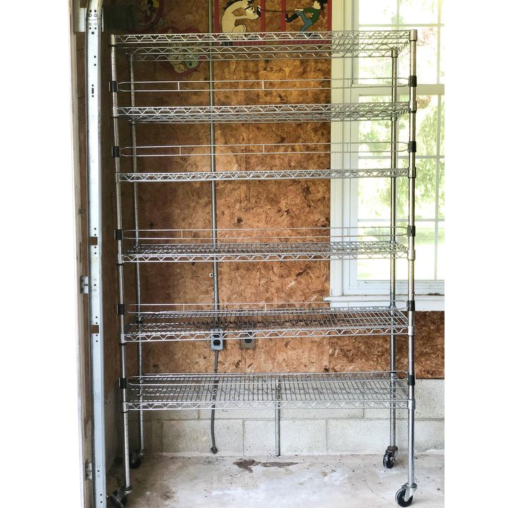 Matched Pair of Exterior Shelving Units