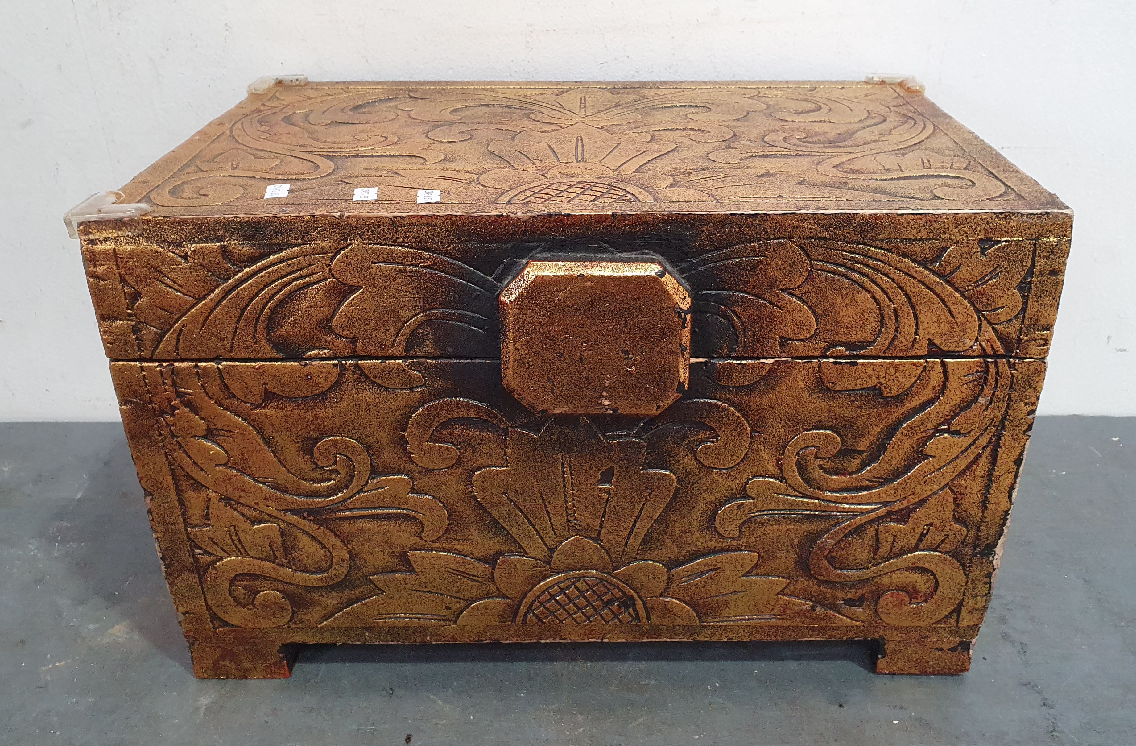 A Gilded Carved Storage Box