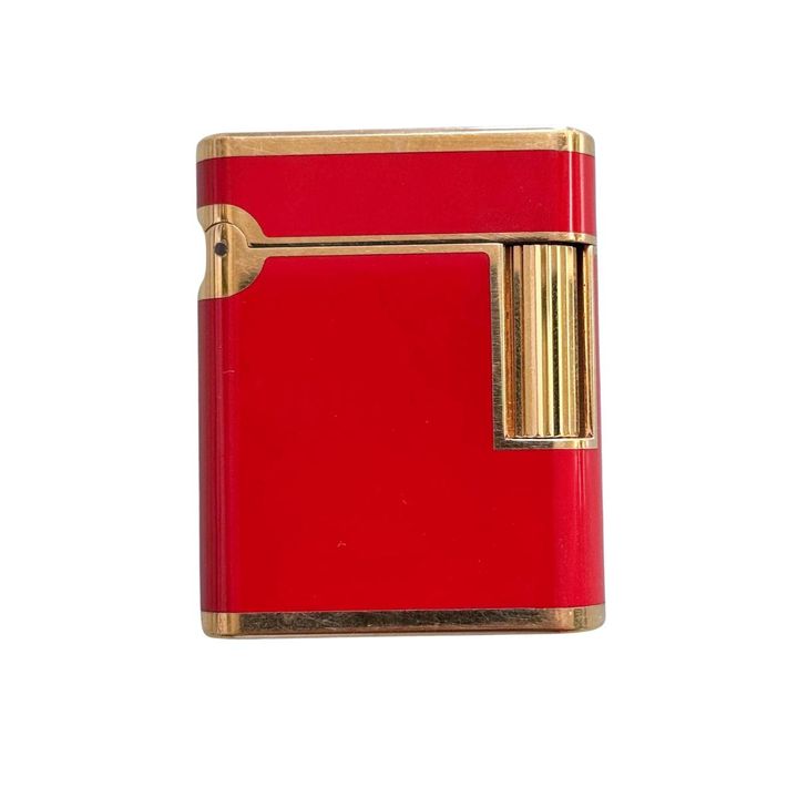 S. T. Dupont Gold Plate Red Lacquer Lacca Rossa Lighter