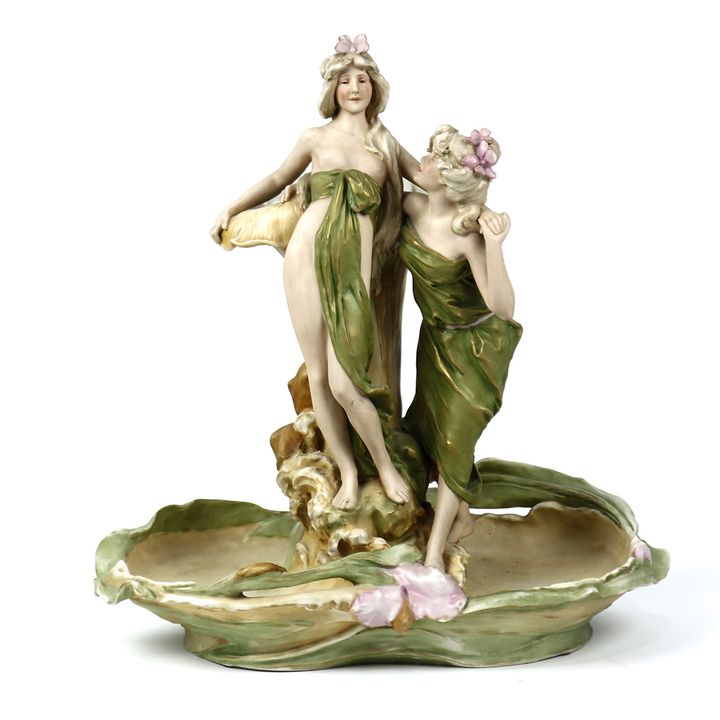 Royal Dux porcelain figural centerpiece