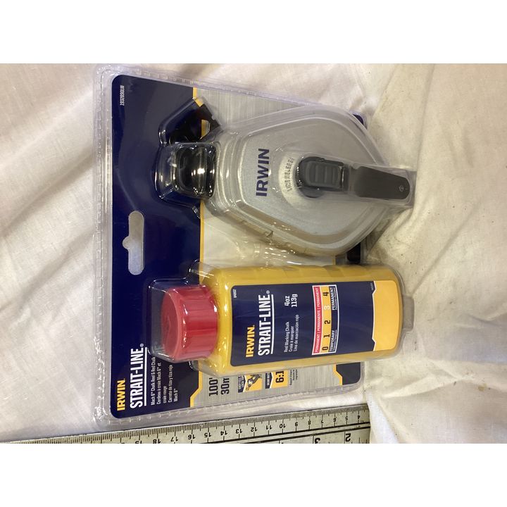 Irwin Strait Line Chalk Reel & Red Chalk- 4oz/100'