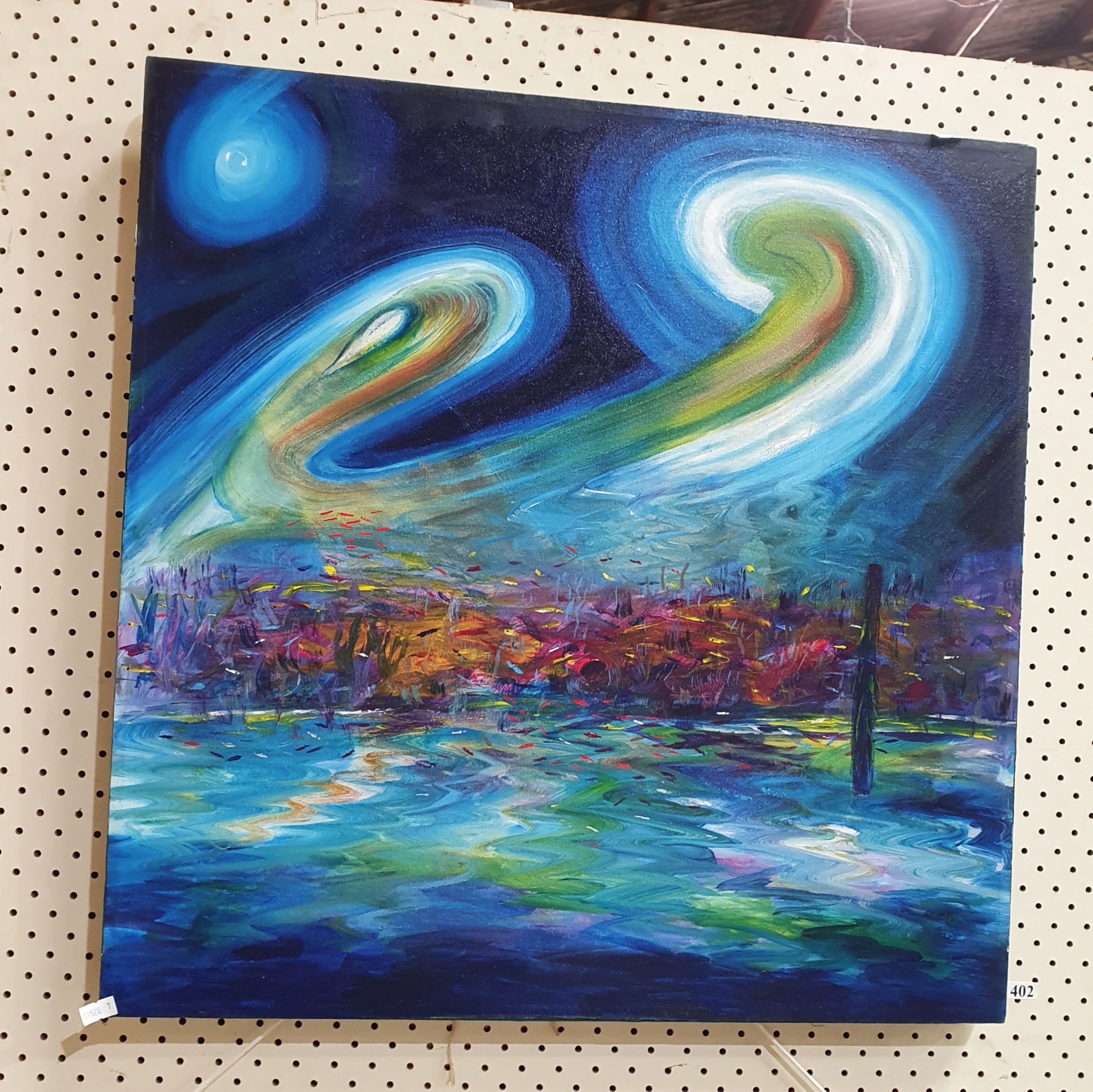 402 · AN OIL ON CANVAS