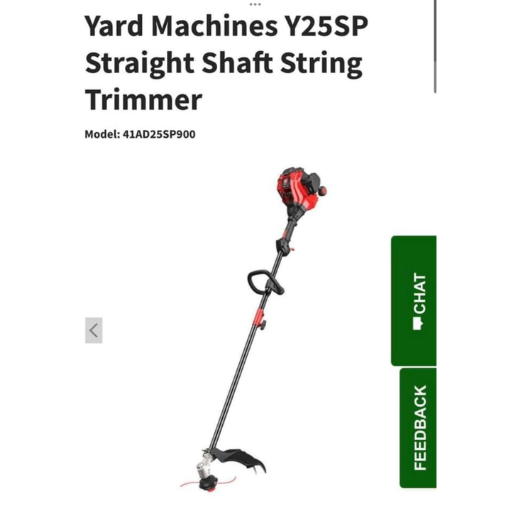 Yard Machine Y25SP 25cc 2-Cycle Straight Shaft Gas Powered String Trimmer