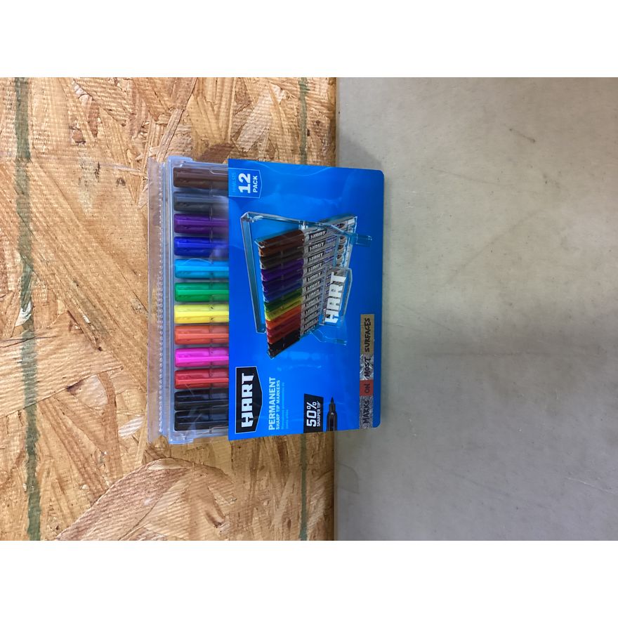 Hart 12 Pack Permanent Sharp Tip Markers