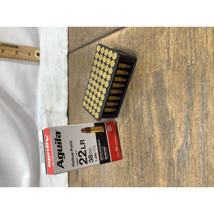 Aguila .22 Long Rifle Hollow Point Copper Plated Bullets 38 Grain 50 Cartridges