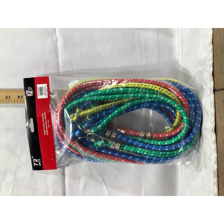 Kentucky Industrial Tools 6pc 72" Heavy Duty Bungee Cords with Steel Hooks