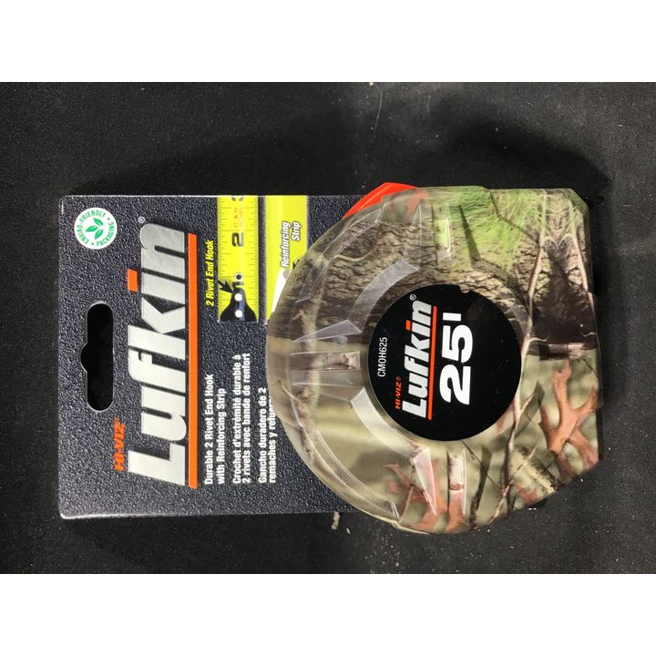 Hi-Viz Lufkin Durable 2 Rivet End Hook w/ Reinforcing Strip 25' Tape Measure