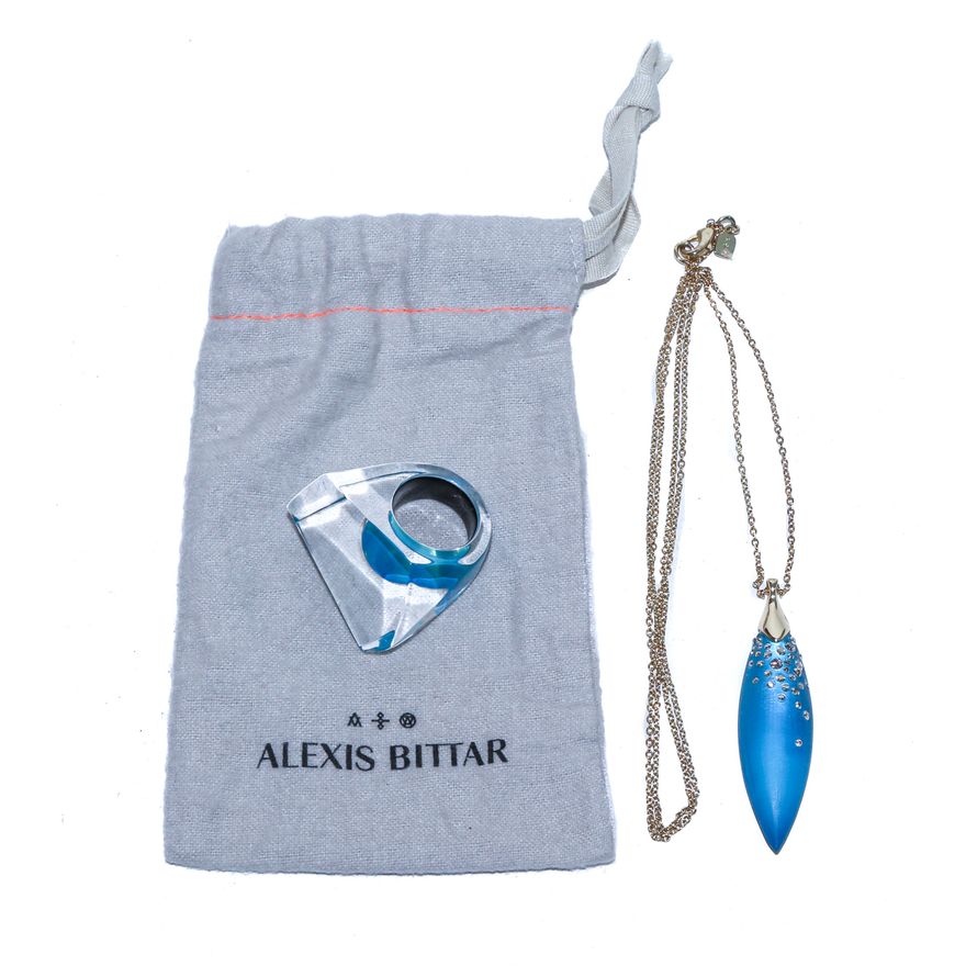 An Alexis Bittar Designer Necklace, and Ring