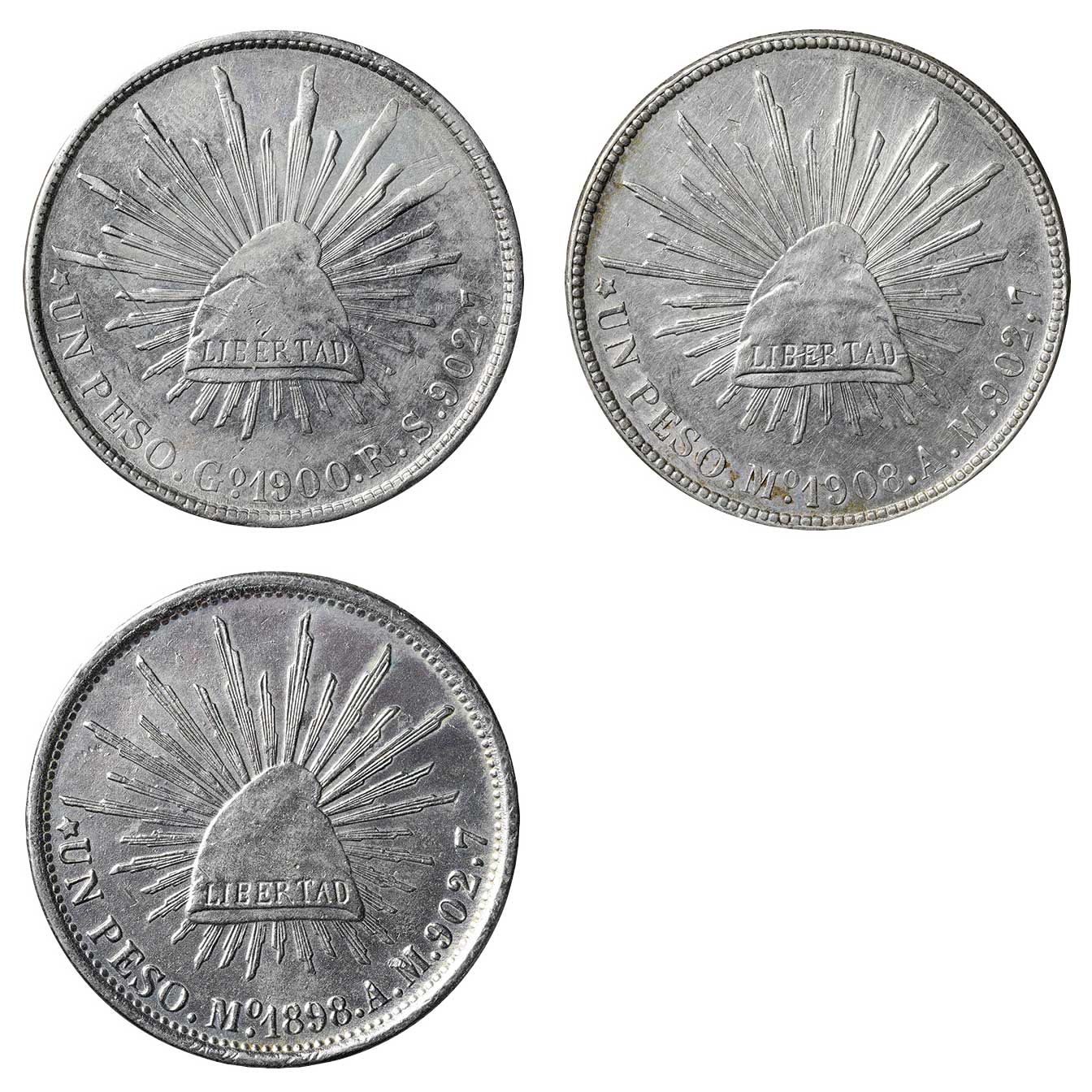 メキシコ 共和国 1ペソ銀貨3枚組 返品不可 No Returns | Nihon Coin