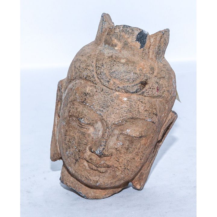 A Chinese Carved Stone Buddha Head