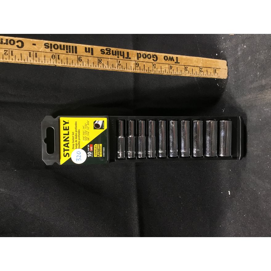 Stanley 10pc Deep Socket Set SAE 3/8"Dr.