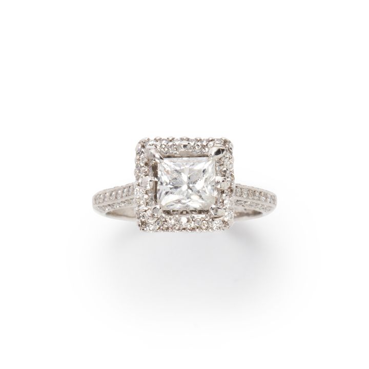 A diamond and platinum ring
