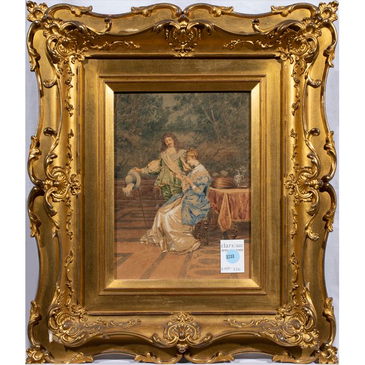 Painting, Rococo Style Courtship Scene (20th century)