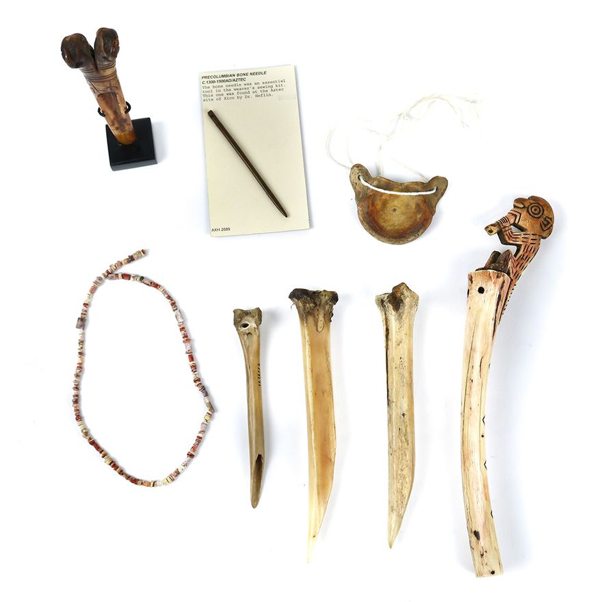 Pre-Columbian bone and shell tools and jewelry