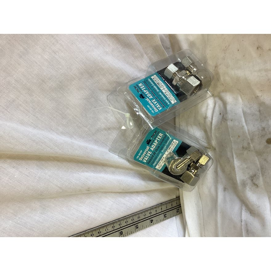 BUYING (2) Pro Line Universal Valve Adapter- 1/2'' FIP x 3/8'' OD Angle Connector, 1/2'' COMP x 3/8'' OD Straight Connector