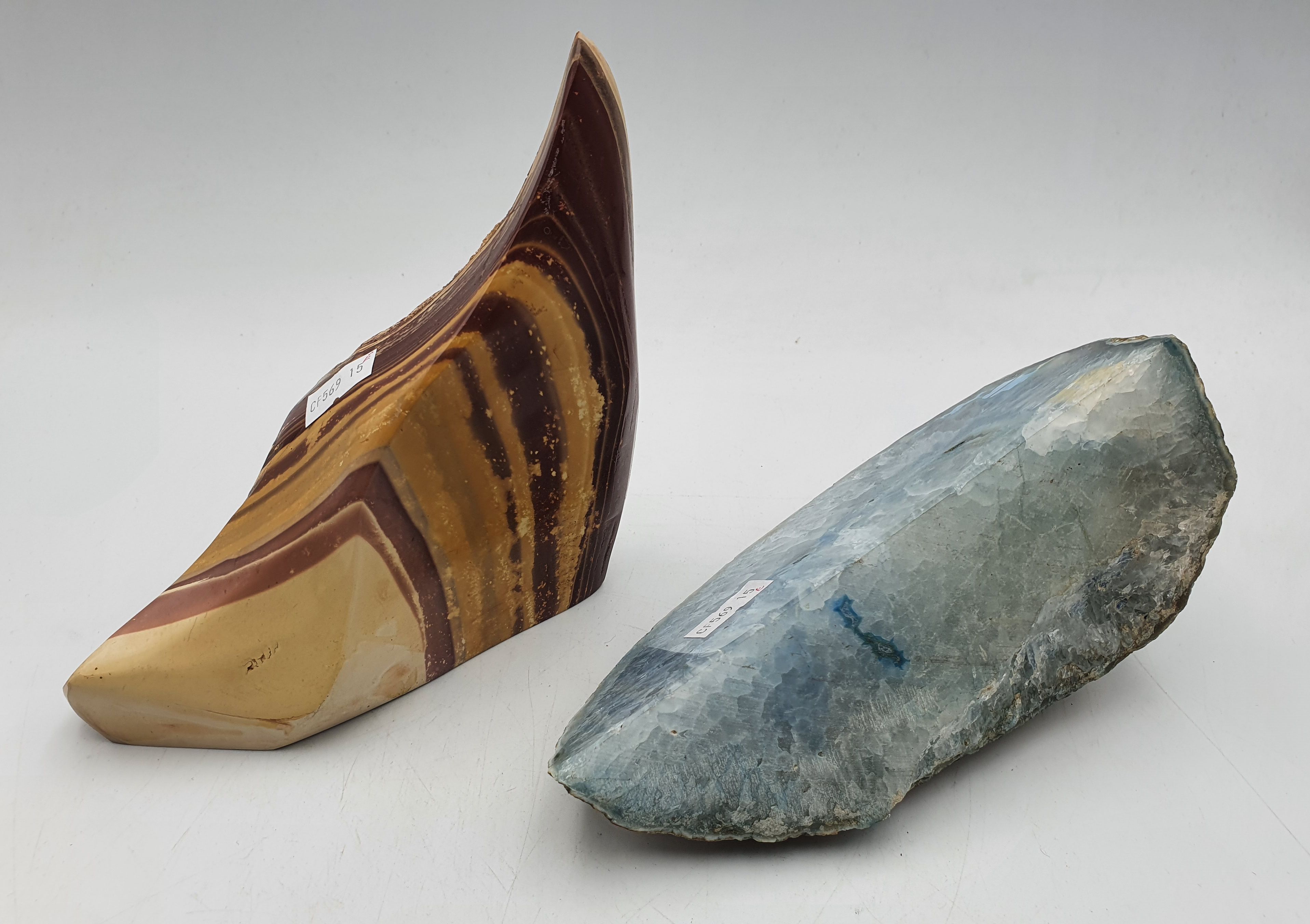 335 · TWO POLISHED GEOLOGY SPECIMENS