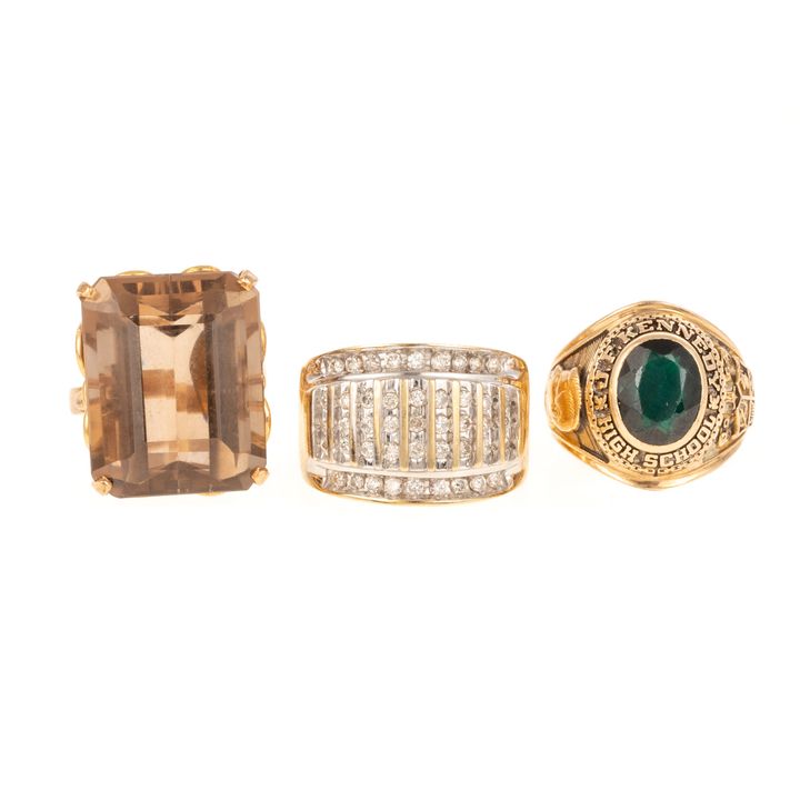 A Trio of Large Rings in 18K & 10K