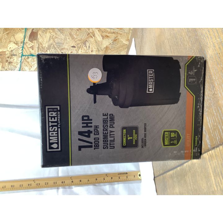 Master Plumber 1/4HP 1800 GPH Submersible Utility Pump