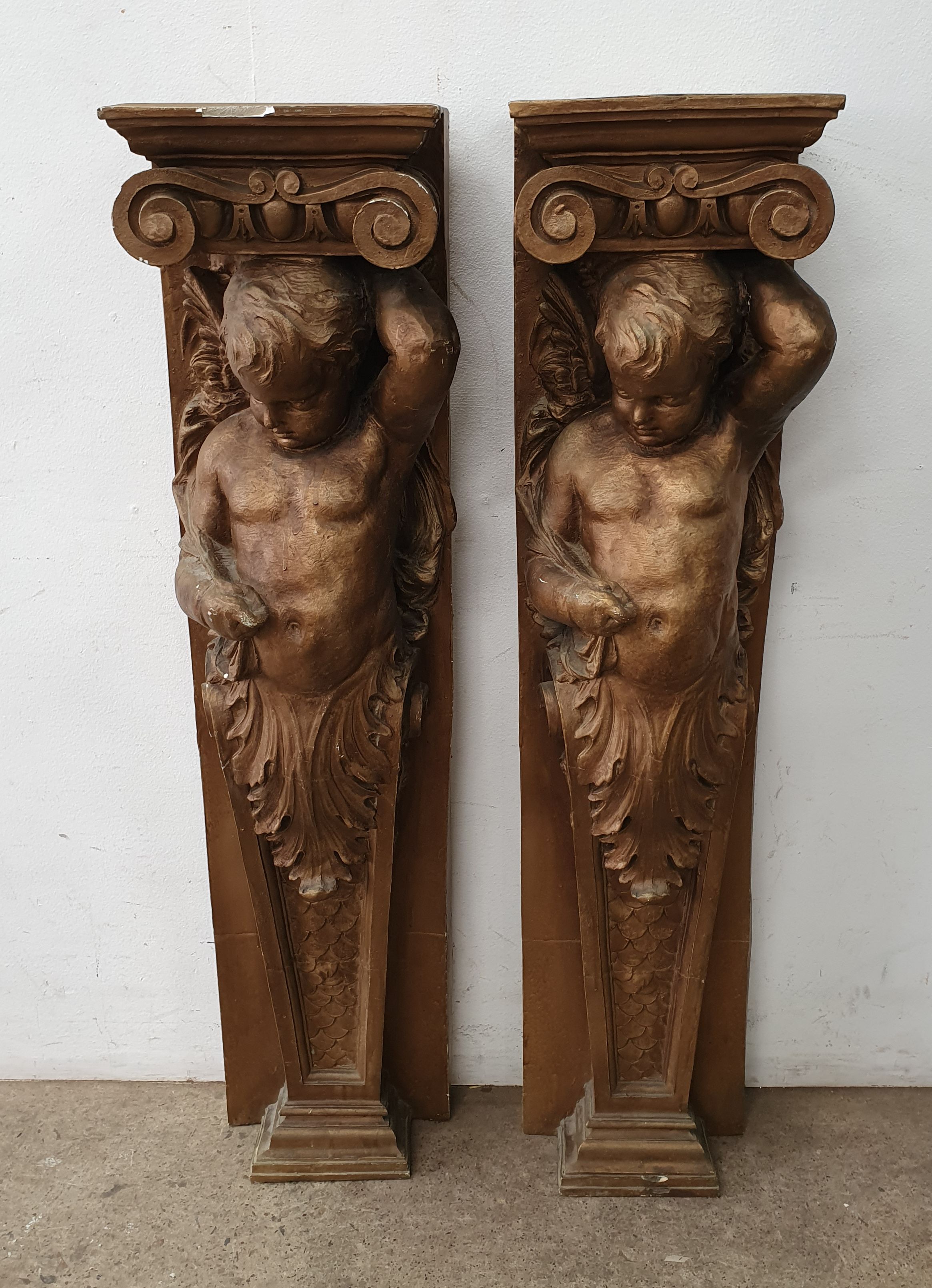 A Pair Of Plaster Corbels