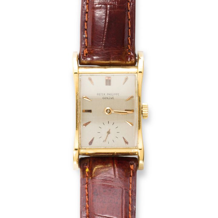 An eighteen karat gold wristwatch, 'Hourglass', Patek Philippe