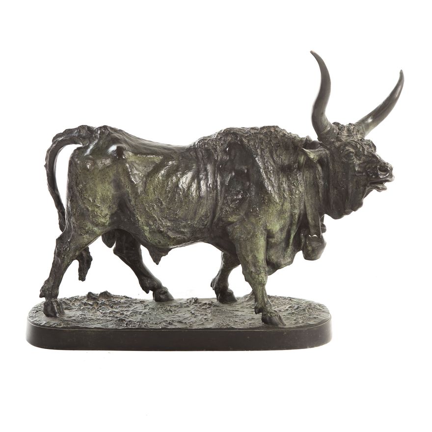 Leon Mignon. "Taureau," Bronze