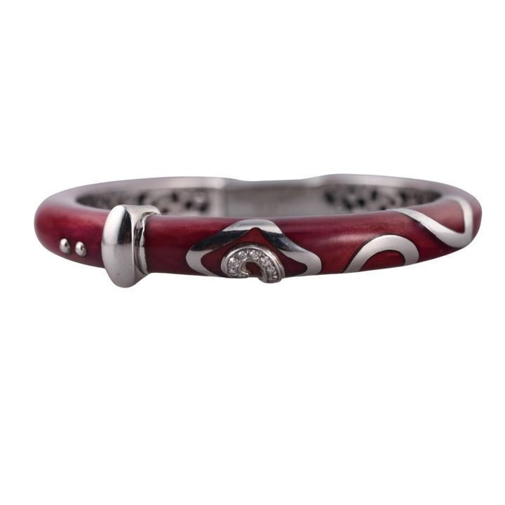 La Nouvelle Bague 18k Gold Diamond Enamel Bracelet