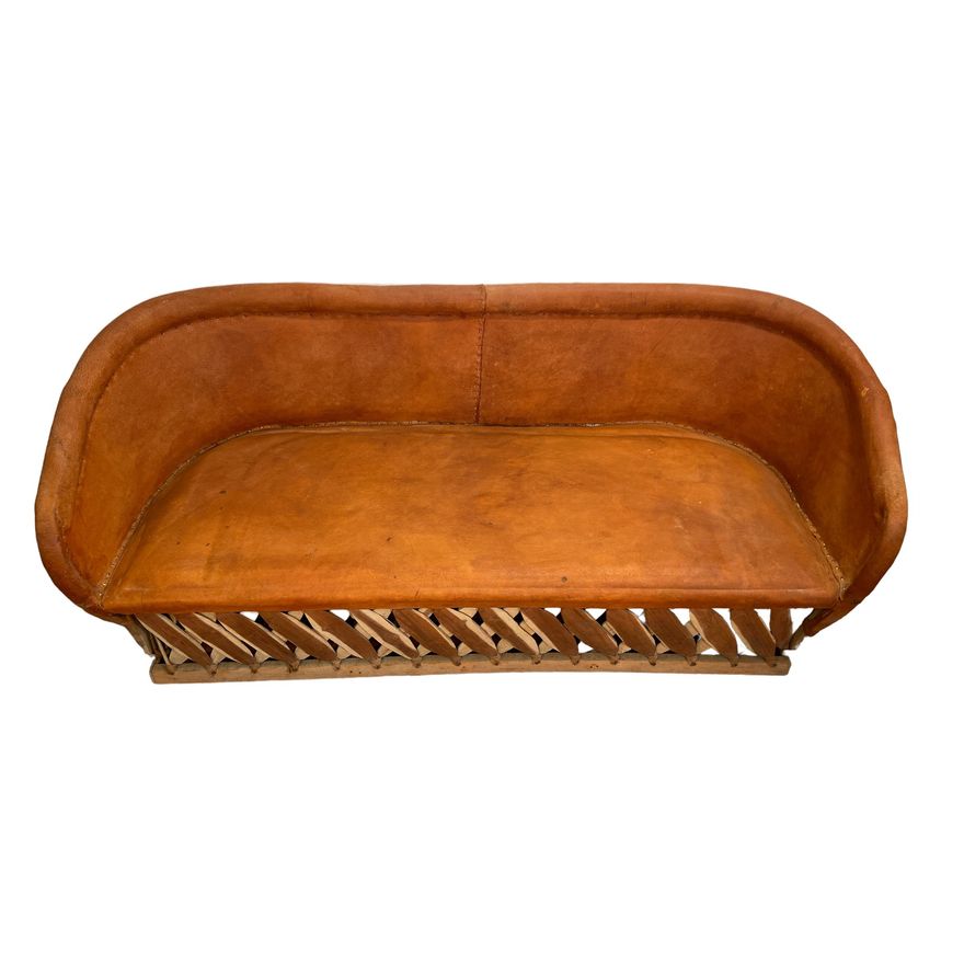 Mexican Leather Equipale Loveseat Bench #1