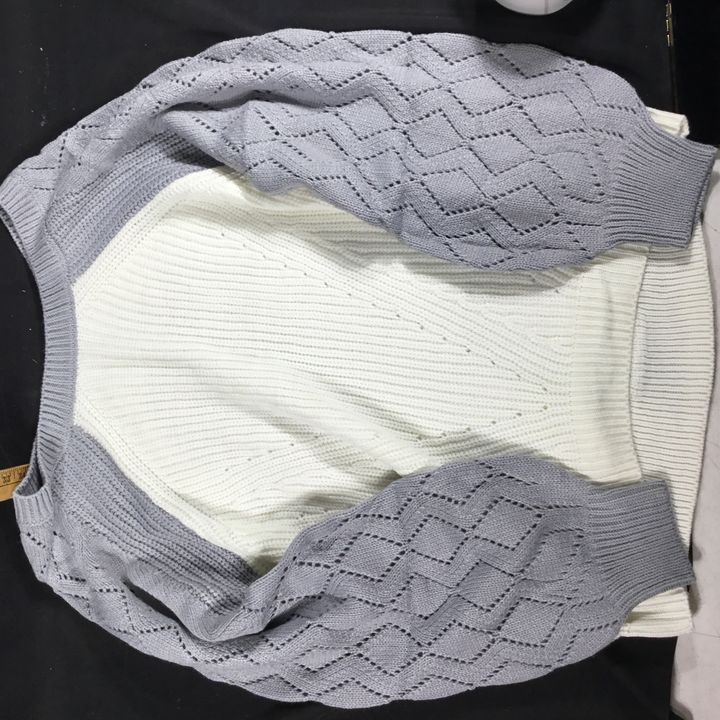 Sidefeel Womens White And Grey Size XXL Sweater