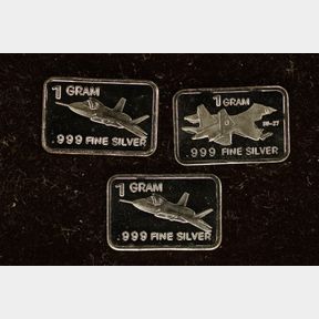 3-1 GRAM .999 SILVER MINI BARS: ALL JET THEMED