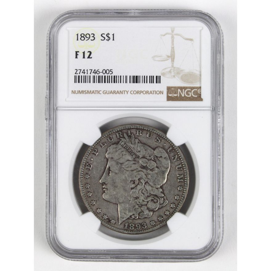 United States Morgan silver dollar, 1893 F12